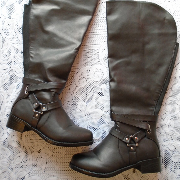 Torrid Shoes - Torrid Black Knee High Wide Calf Boots